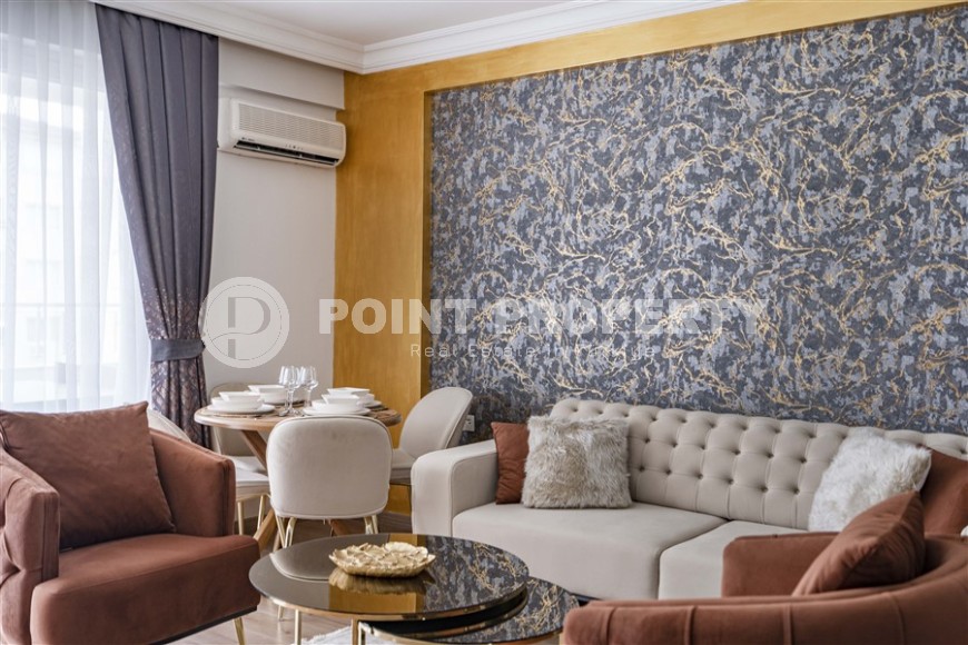 Стильная квартира с дизайнерским ремонтом, в 250 метрах от моря, в самом центре Аланьи-id-5788-фото-5