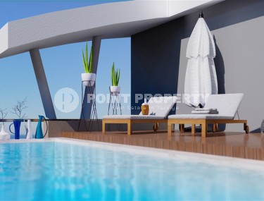 Новая двухуровневая квартира с чистовой отделкой, в живописном районе Аланьи - Каргыджак, и в 800 метрах от моря-id-5798-фото-3