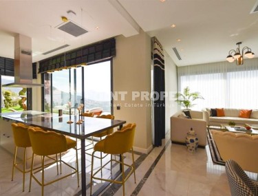 Новая двухэтажная вилла с роскошным панорамным видом на море, в элитном районе Аланьи - Тепе-id-5830-фото-5